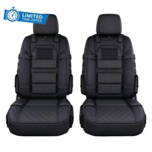 Tactical Car Seat Organizer With Storage Pouches & Webbing Straps                                                          Adds Practical Front-Seat Storage With Built-In Pockets