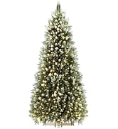 Pre-Lit Artificial Mini Christmas Tree, Battery Powered Pine Xmas Tree 60cm | Indoor Outdoor Holi...