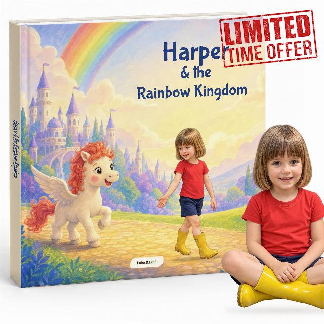 Personalised Children's Story Book – The Rainbow Kingdom – Custom Name and Photo Hardcover