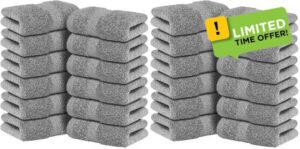 Infinitee Xclusives 100% Cotton Luxury Wash Cloths for Showering - 24 Pack