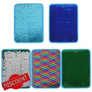 INOOMP 5pcs Sequin Sensory Flip Mat