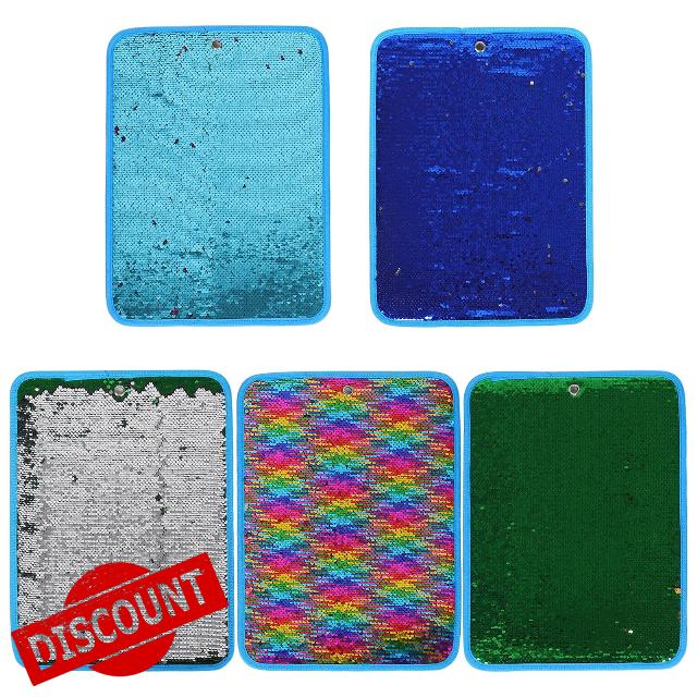 INOOMP 5pcs Sequin Sensory Flip Mat