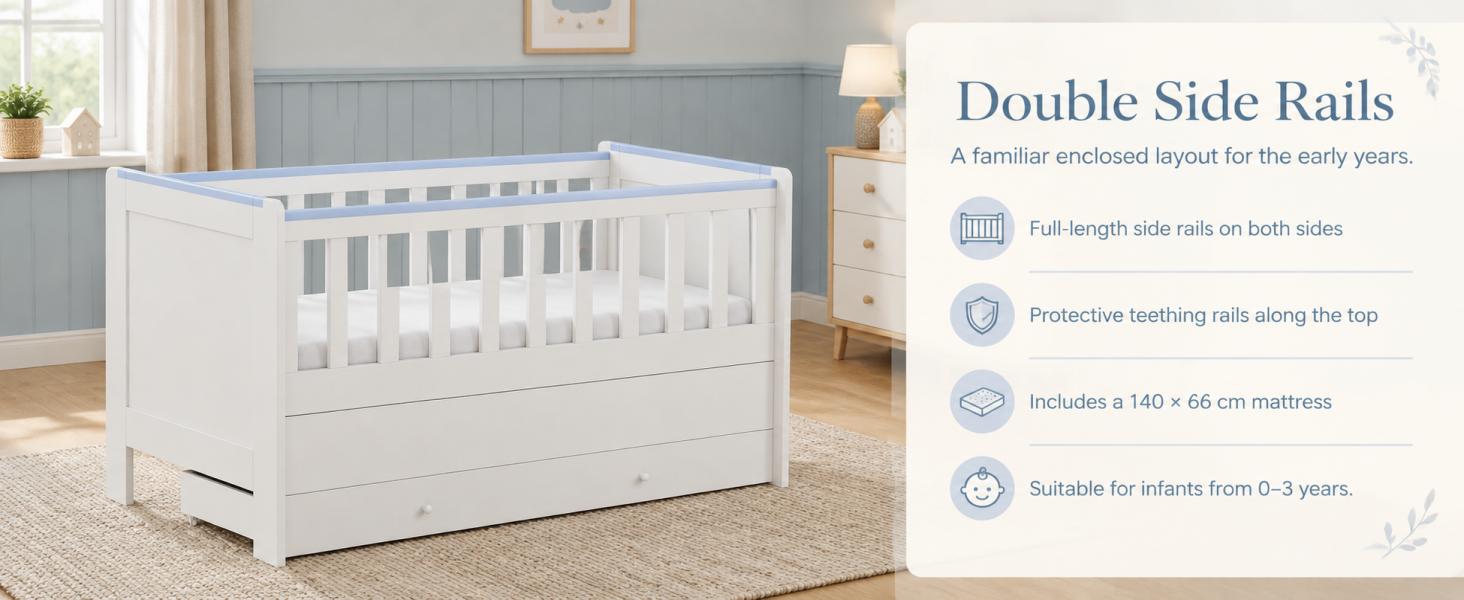 Text reads 'Three Configurations, One Familiar Sleep Space'. Three bedroom layout options shown with white furniture, labeled 'Cushy Bed Bundle', 'Cozy Bed Bundle', 'Cloud Bed Bundle' with blue buttons.